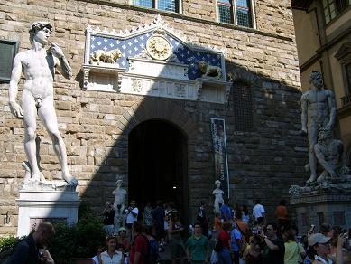 sculptures at palazzo vecchio in florence